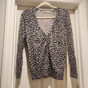 Old Navy Lavander Animal print cardigan 100% cotton